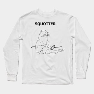 Squotter, Black on White Long Sleeve T-Shirt